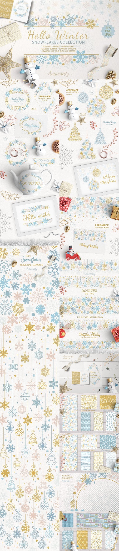 Sparkling snowflakes collection - 2104105
