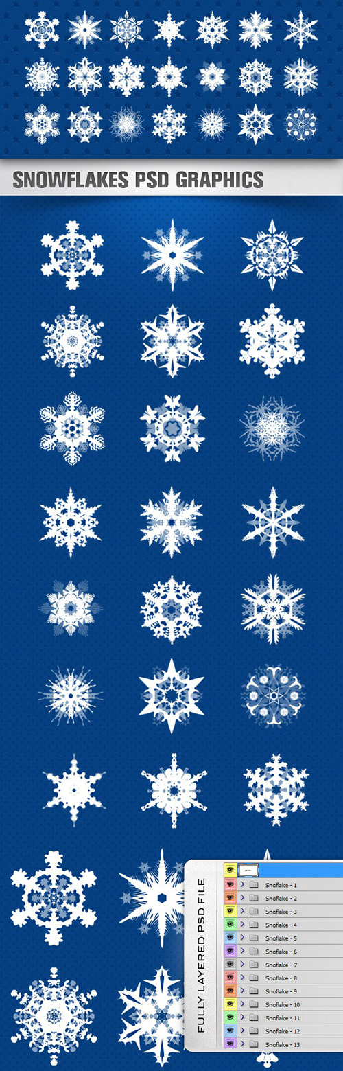 Snowflakes PSD Graphics