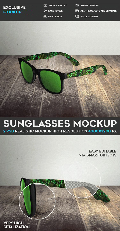 Sunglasses - 2 PSD Mockups