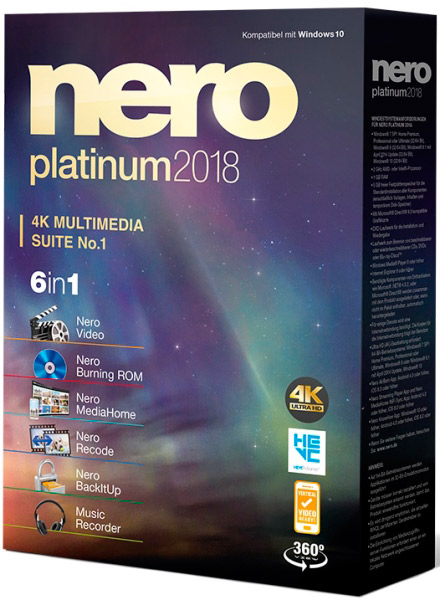 Nero Platinum 2018 Suite 19.0.10200 + Content Pack