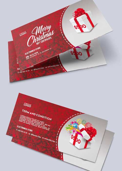 Electronics Store V1 Premium Gift Certificate PSD Template