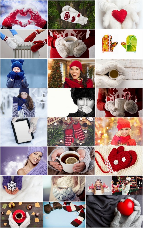 Warm winter clothes crocheted mittens gloves hot drink 25 HQ Jpeg