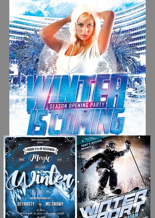 Winter Party Flyer 3in1 V3 Template