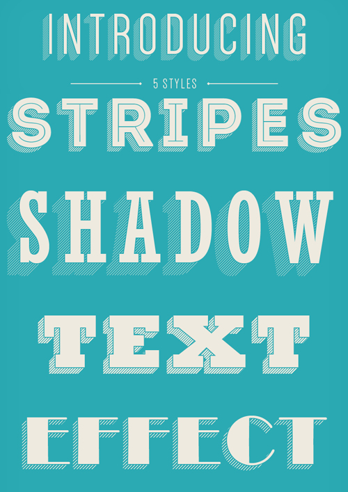 Stripes Shadow Text Effects for Photoshop
