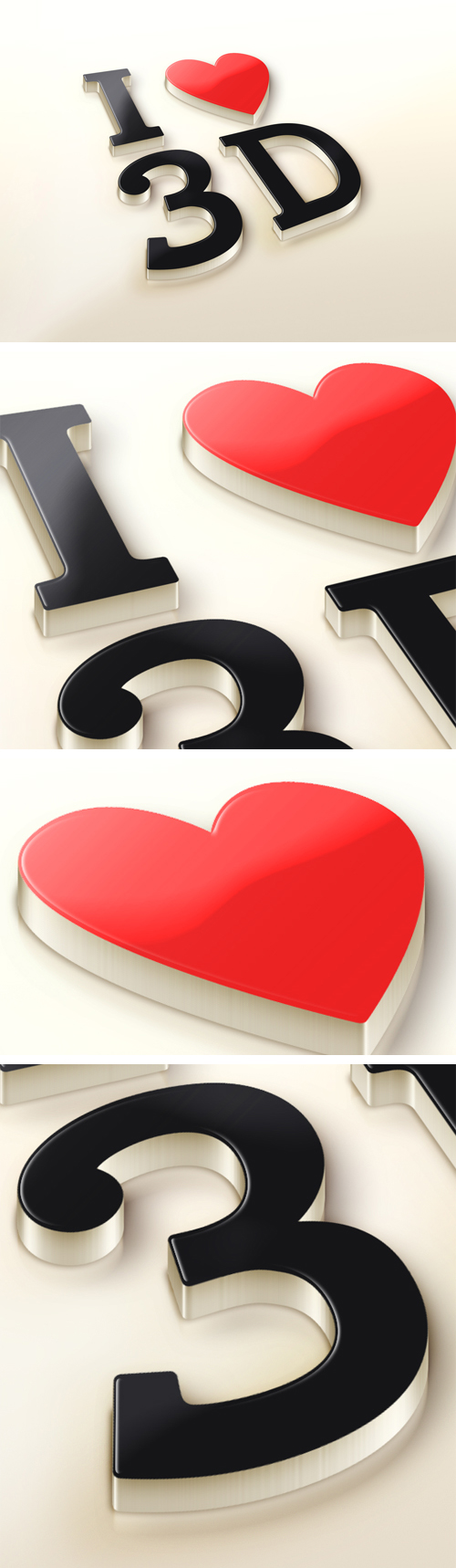 I Love 3D - Logo PSD Mockup