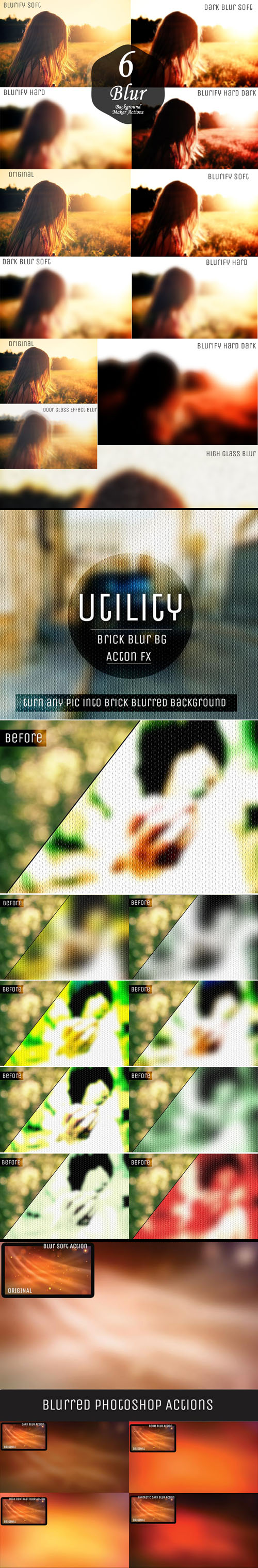 20 Blur Background Maker Actions for Photoshop (RAW/JPEG)