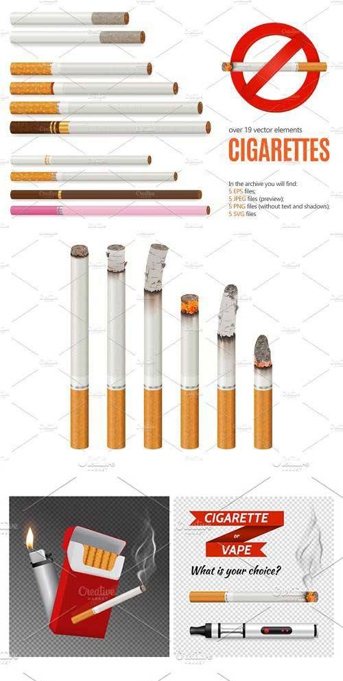 Cigarettes Realistic Set 2280519