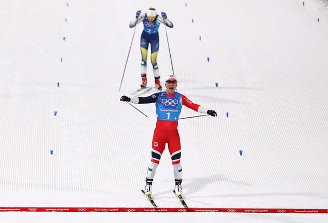 Норвежские лыжницы – чемпионки корейской Олимпиады в эстафете 4х5 км