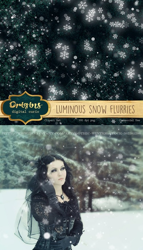 Luminous Snow Flurry PNG Overlays - 966483