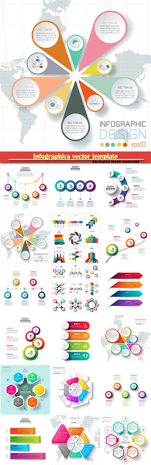 Infographics vector template for business presentations or information banner # 37
