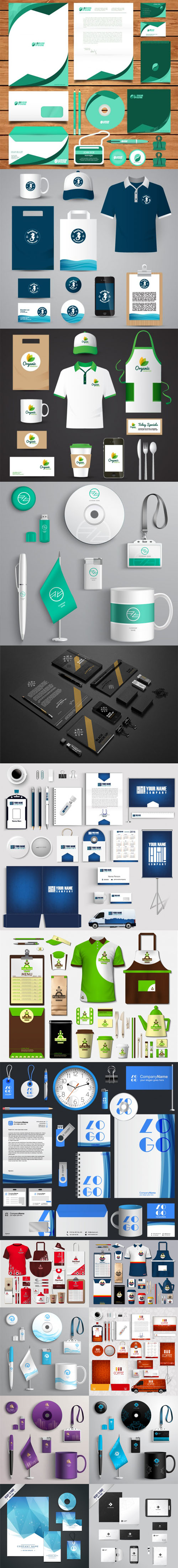 16 Corporate Identity & Stationery Collection in Vector
