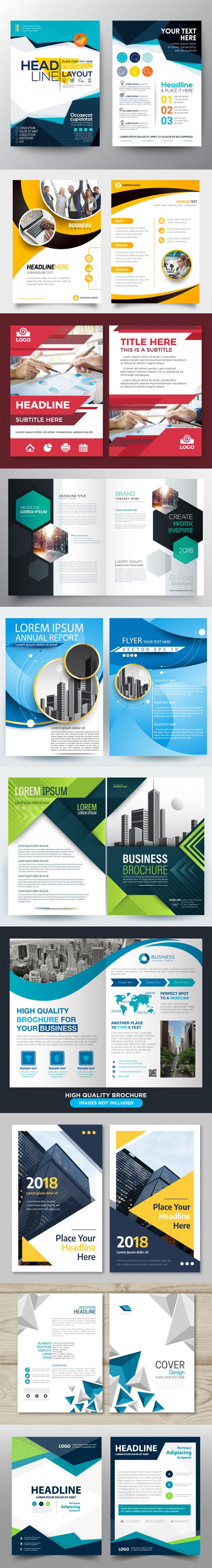 10 Modern and Professional Flyers/Brochures Templates in Vector