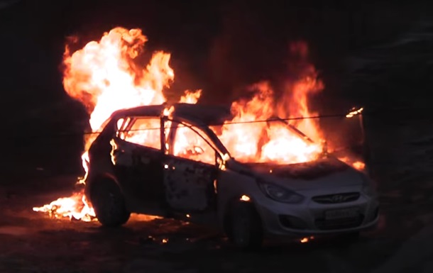 Взрыв газового баллона в авто попал на видео