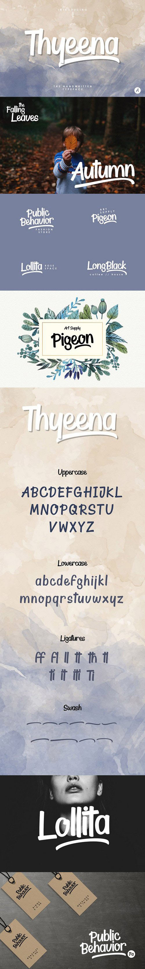 Thyeena Handwritten Script Typeface