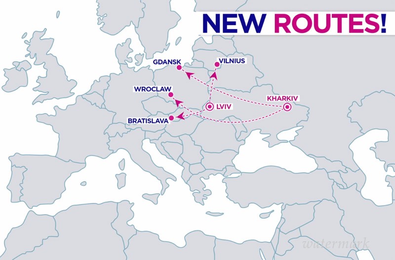 Wizz Air запускает четыре маршрута из Харькова и Львова