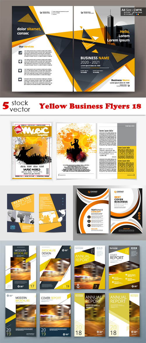 Vectors - Yellow Business Flyers 18