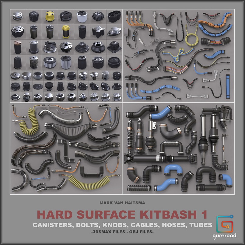 Hard Surface Kitbash Library 1