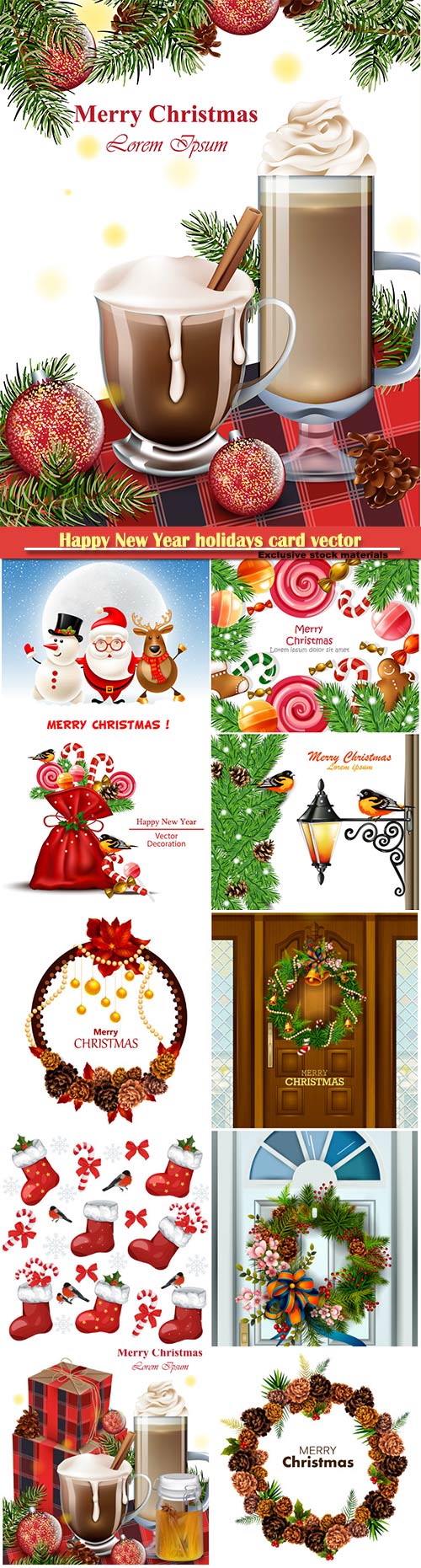 Happy New Year holidays card vector background