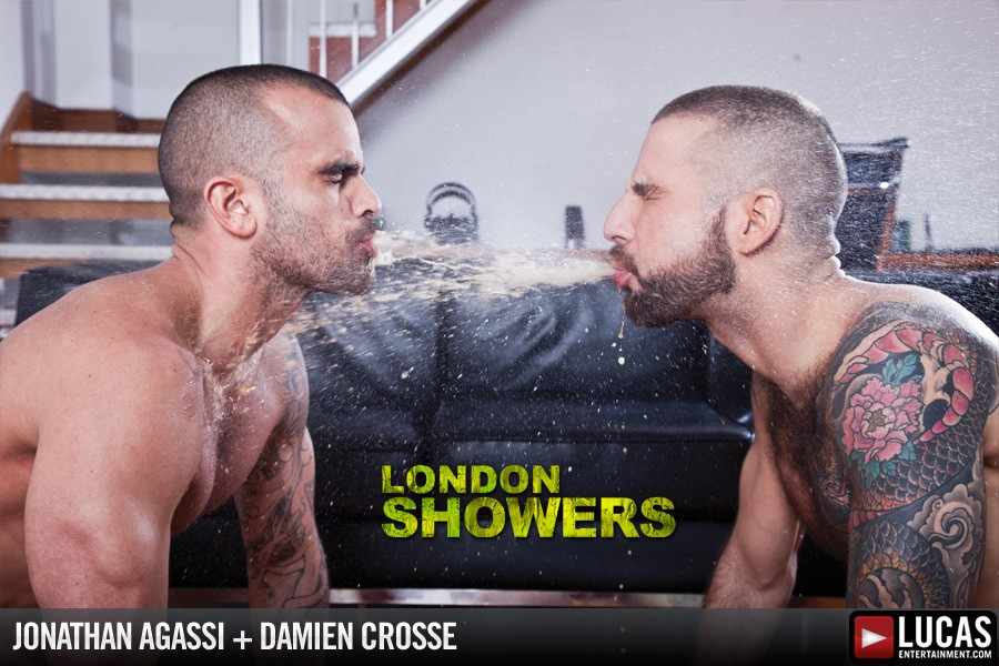 London Showers Scene 5  Damien Crosse Douses Jonathan Agassi (LucasRaunch) Piss, muscle,tattoo