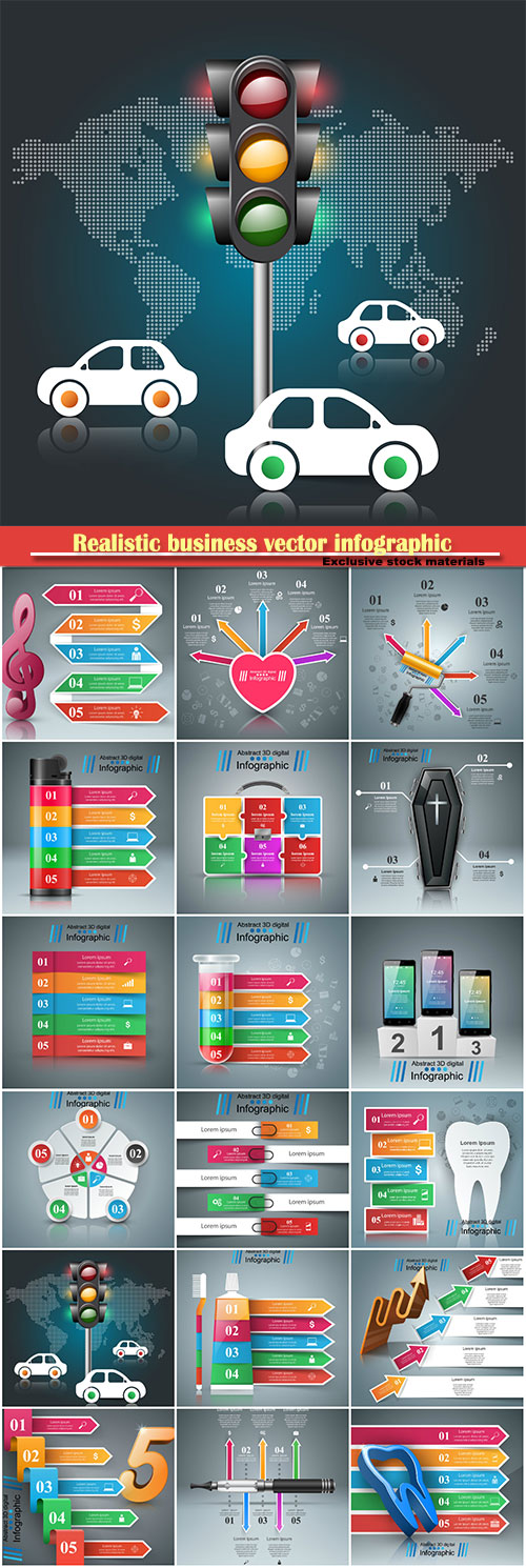 Realistic business vector infographic and marketing icon