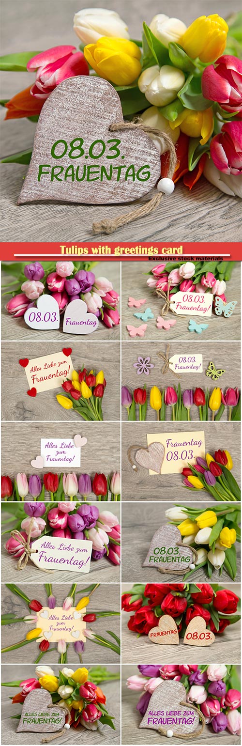Tulips with greetings card