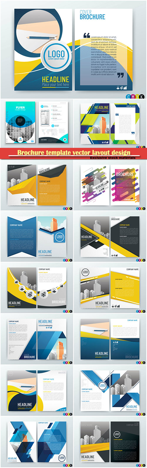 Brochure template vector layout design, corporate business annual report, magazine, flyer mockup # 154
